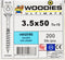 Woodies ultimate spaanplaatschroeven verzinkt TORX TX-15 platverzonken kop 3,5 x 50 mm deeldraad 200 stuks