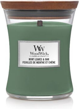 WoodWick Geurkaars Medium - Mint Leaves & Oak