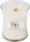 WoodWick Geurkaars Mini Linen - 8 cm / ø 7 cm - Geurkaars in Glas - Houten Lont