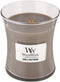 WoodWick Geurkaars Mini Sand & Driftwood - 8 cm / ø 7 cm - Geurkaars in Glas - Houten Lont
