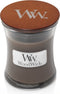 WoodWick Geurkaars Mini Sand & Driftwood - 8 cm / ø 7 cm - Geurkaars in Glas - Houten Lont