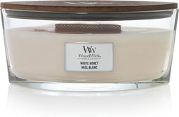 WoodWick Heartwick Flame Ellipse Geurkaars - White Honey - 50 branduren