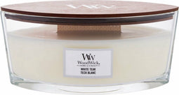 WoodWick Heartwick Flame Ellipse Geurkaars - White Teak - 50 branduren
