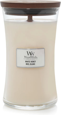 WoodWick Hourglass Large Geurkaars - White Honey - 130 branduren