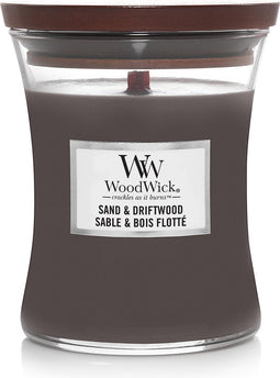 Woodwick Hourglass Medium Geurkaars - Sand & Driftwood