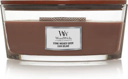 WoodWick Stone Washed Suede Ellipse Candle