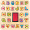 Woody Houten Knopjespuzzel en Stempelset Alfabet - Noppenpuzzel Letters - Stempelset Letters - Letter Stempels