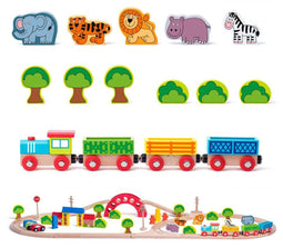 Woody Treinset Zoo 60 Delig 93060