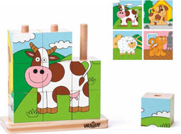 Woody Woody kubuspuzzel dieren 93055.
