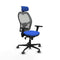 Piqueras y Crespo 3D036G2 - Bureaustoel - Verstelbare hoofdsteun en hoogte - Blauw