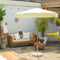 Woonexpress - Parasol Roshi Wit - Polyester Wit - 214x200x200cm (hxbxd)