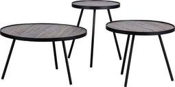 WOOOD Lize Bijzettafels - Hout/metaal - Set van 3