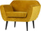 WOOOD Rocco Fauteuil - Velvet - Oker - 75x92x81