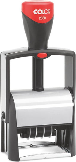 Woord-datumstempel Colop 2660 personaliseerbaar 36x56