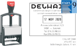 Woord-datumstempel Colop 2860 personaliseerbaar 46x66