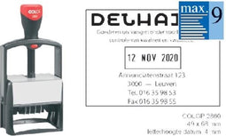 Woord-datumstempel Colop 2860 personaliseerbaar 46x66