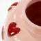 Mica Decorations Hearts Vaas - Keramiek - Speels hartjesdesign - Roze met rood