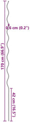 vidaXL - Spiraal - Plant - Steunen - 5 - stuks - 170 - cm - Staal