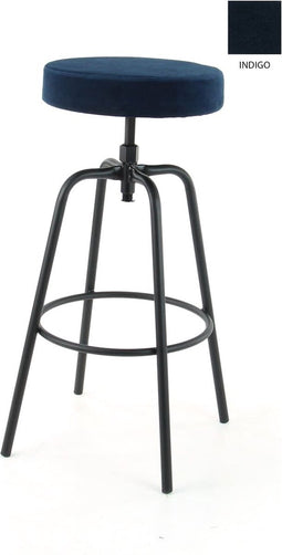 Workliving Barkruk Hoog Rond - Velvet Earth Indigo