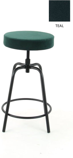 Workliving Barkruk Laag Rond - Velvet Earth Teal