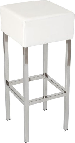 Workliving Barkruk Skai - Wit / Chroom