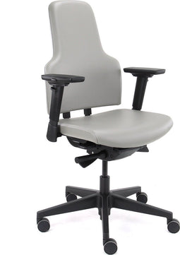 Workliving District Vegan Leer Lichtgrijs - Bureaustoel Ergonomisch Design (N)EN 1335