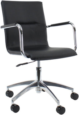 Workliving Pakhuis Leder - Bureaustoel Zwart