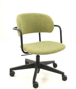 Workliving Puur Design Bureaustoel - Society Boucle Mustard - Met Schuifzitting