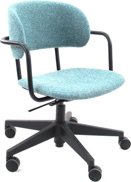 Workliving Puur Design Bureaustoel - Society Boucle Petrol - Met Schuifzitting