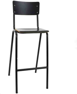 Workliving School Barkruk - Houten Design Zwart