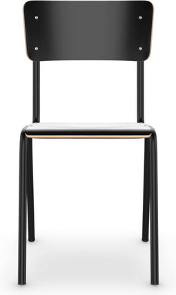 Workliving School Eetkamerstoel - Houten Design Zwart