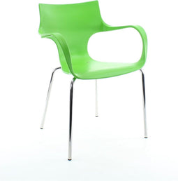 Workliving Stapelbare Stoel Jim - Groen Aluminium Onderstel