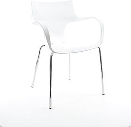 Workliving Stapelbare Stoel Jim - Wit Aluminium Onderstel