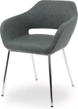 Workliving Vergaderstoel Milaan Fenice wolvilt - Middengrijs