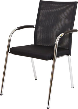 Workliving Vergaderstoel X1 - Mesh Vierpoot Zwart