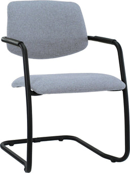 Workliving Vergaderstoel X5 - Sledeframe - Wolvilt Fenice 351 zachtblauw - frame zwart