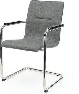 Workliving Vergaderstoel X6 - Comfort Slede Wolvilt Middengrijs