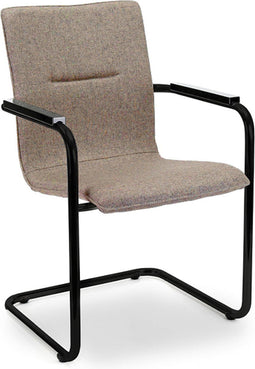 Workliving Vergaderstoel X6 - Sledeframe - Wolvilt Fenice 511 lichtbruin - frame zwart