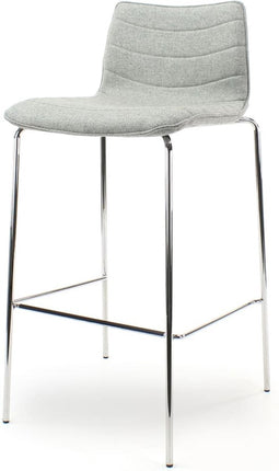 Workliving Verona Barkruk 75 cm - Lichtgrijs Wolvilt - Chroom onderstel