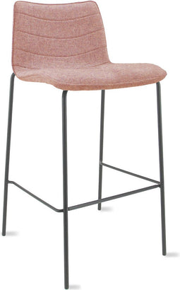 Workliving Verona Barkruk 75 cm - Wolvilt Fenice 152 zachtroze - frame zwart