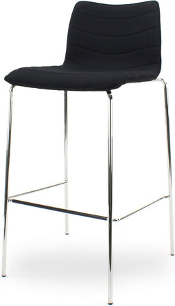 Workliving Verona Barkruk 75 cm - Zwart Mirage - Chroom onderstel