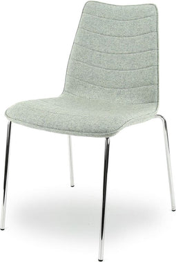 Workliving Verona Eetkamerstoel / Vergaderstoel - Lichtgrijs Wolvilt - Chroom onderstel