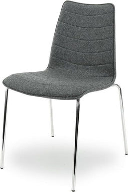 Workliving Verona Eetkamerstoel / Vergaderstoel - Middengrijs Wolvilt - Chroom onderstel