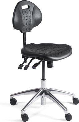 Workliving Werkstoel PU Laag - Alu onderstel - Wielen - (N)EN 1335 - Baliestoel - Kassastoel