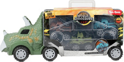 World of Dinosaurs Dinotruck met 3 Pull-back Auto's