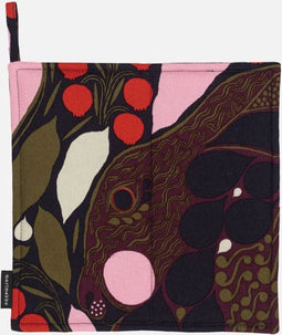 Marimekko - Rusakko - Pannenlap - katoen - Roze zwart meerkleurig