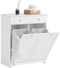 SoBuy BZR33-II-W - Badkamerkast - 2 lades 2 wasmanden 45 liter - Wit
