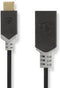 Nedis USB-C Adapter - USB 3.2 Gen 1 - USB-C Male - USB-A Female - 5 Gbps - 0.15 m - Rond - Vernikkeld - PVC - Antraciet - Doos