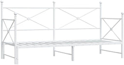 vidaXL - Slaapbank - met - onderschuifbed - zonder - matras - 80x200 - cm - staal - wit