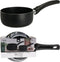 Excellent Houseware Steelpannen/sauspannen set van 2 formaten - zwart - Dia 14 en 18 cm - aluminium - Kookpannen